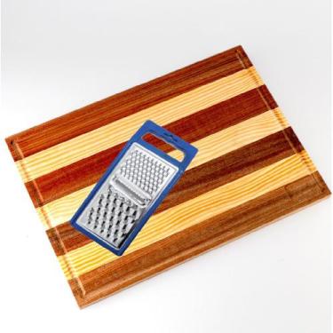 Imagem de Tábua De Carne Em Madeira Decoração Cozinha+ Ralador de Inox - Móveis 