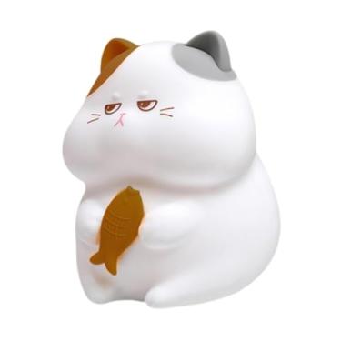Imagem de Ｂｅｓｇａ Luminária de Silicone para Gatos, Luz Noturna Recarregável, Ideal para Quarto E Sala, Amarelo, Tamanho real