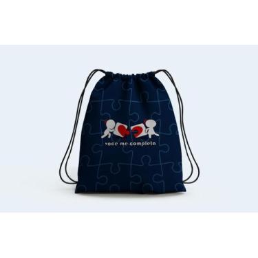 Imagem de Mochila Saco Namorados Você me completa - Deluzz