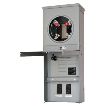 Imagem de Siemens Painel de tomada temporária TL77NT Talon com dois receptáculos duplex de 20A instalados, inclui alimentação superior, tipo anel, soquete de medidor