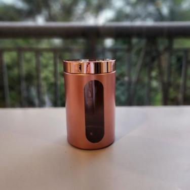 Imagem de Kit Jogo 2 Potes 1,5l Porta Mantimento Plástico Metalizado Com Visor I