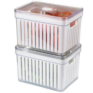 Imagem de Jogo 5 Organizador de Armários Geladeira 3,8L Multiuso Tampa - PLASTUT