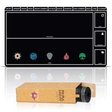 Imagem de Paramint Black Playmat with Zones (Stitched) - Compatible with Magic The Gathering Playmat - YuGiOh, TCG - Art Designs & Accessories