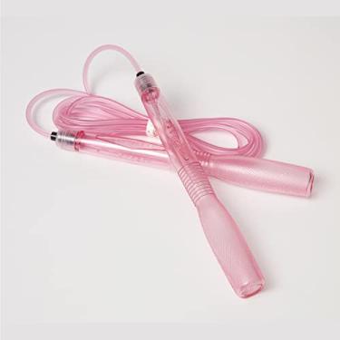 Imagem de Corda de pular para exercícios aeróbicos, boxe, CrossFit – Corda de pular ajustável para homens e mulheres, leve, sem emaranhados, feita na Coreia (corda de salto dourada cristal, UA-430) (rosa