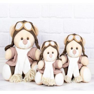 Imagem de Trio de urso aviador clássico para nichos 15/18/22 cm - CKD CONFECCOES