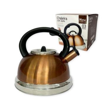 Imagem de Chaleira Inox Com Apito Crown Gold 3 Litros - Gold - JD BIG SHOP