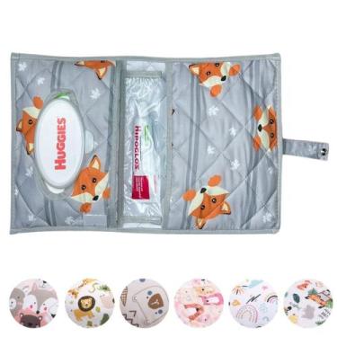 Imagem de Porta Fraldas Lenço Umidecido Pomada Portátil Para Bebê Menina Menino 