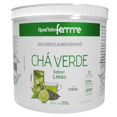 Imagem de Chá Verde Solúvel Sabor Limão 200g Femme - ApisNutri