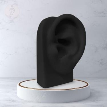 Imagem de Orelha De Silicone - Expositor Base Vertical - Preta - J&F, Esquerdo