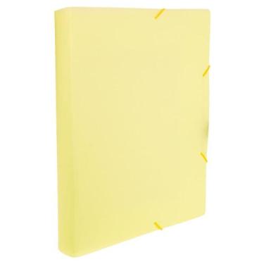 Imagem de Pasta com Aba e Elástico Ofício 4cm Linho Serena Dello - Amarelo Paste