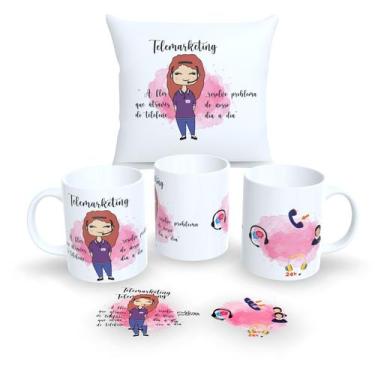 Imagem de Kit Com Almofada 30x30cm e Caneca de Porcelana Profissões Fofas - Esta