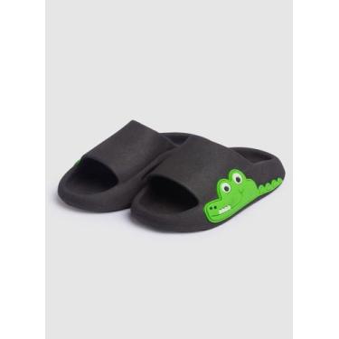 Imagem de Chinelo Nuvem Preto Infantil Menino Jacaré - Molekada, 29/30