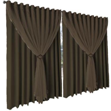 Imagem de cortina apartamento blackout Livia sala 2,80 x 2,30 palha - Bravin Cor