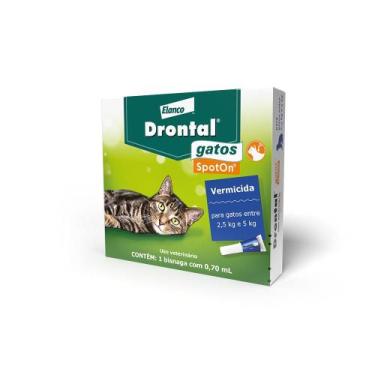 Imagem de Vermífugo Elanco Drontal Spot On Para Gatos De 2,5 Até 5 Kg