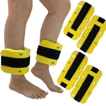 Imagem de Kit 2 Pares Caneleiras Hidroginástica Em EVA 3 à 4kg DF1099 Amarelo Da