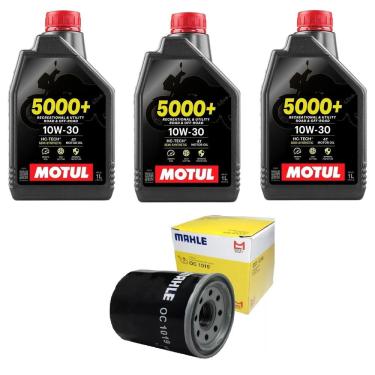 Imagem de Kit Troca de Óleos 3 Motul 5000 10W30 4T 1L + 1 filtro Mahle CB 650f 2014 a 2022 CBR 650F 2014 a 2016