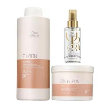 Imagem de Wella Professionals Fusion Shampoo 1L+Mascara 500g+Oil Reflections Lig