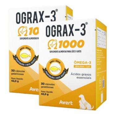 Imagem de Kit 2 Ograx-3 1000mg Suplementos Para Cachorros Gatos Avert