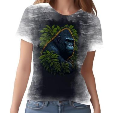 Imagem de Camiseta Camisa Estampada Primata Gorila Selva Africa HD 1 - Enjoy Sho