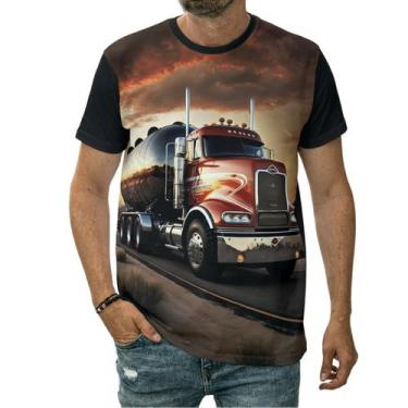 Imagem de Camiseta Caminhão Carreta Veículo De Carga Pesada Na Estrada - Darkwoo