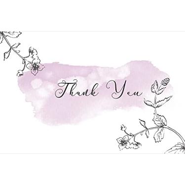 Imagem de Tree-Free Greetings Cartões de agradecimento com envelopes brancos para simpatia, chá de bebê, formatura, 10x15 polegadas, conjunto de 12, pêsames florais lavanda 2 (TK61417)