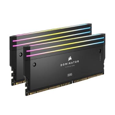 Imagem de CORSAIR Kit de aprimoramento de luz Dominator Titanium DDR5 RGB – 2 módulos – 0 GB de RAM – Compatível com CORSAIR iCUE – Preto