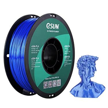 Imagem de eSUN Filamento de impressora 3D Silk PLA, precisão dimensional +/- 0,03 mm, carretel de 1 kg, 1,75 mm, azul