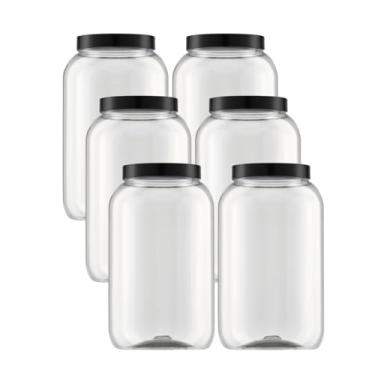 Imagem de Kit 6 Pote Para Mantimentos Grande Tampa De Rosca 3,6 Litros (Preto)