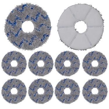 Imagem de HUAYUWA Pacote com 10 almofadas de esfregão laváveis compatíveis com Deebot X2 Omni/ T20 Omni/ T10 Omni/ X1 Omni/X1 Turbo, acessórios de aspirador de pó e limpador de esfregão peças de substituição de