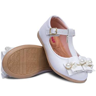 Imagem de Sapatilha Salomé Infantil Menina Laço Pérola Sanfonado 21.27 (Branco, BR, Criança de 1 a 3 anos, Numérico, 25)