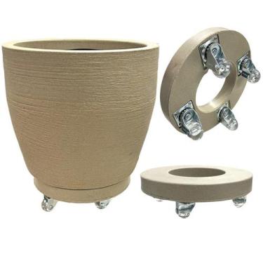Imagem de Vaso para plantas grandes em Polietileno escovado 50 litros com Rodízi