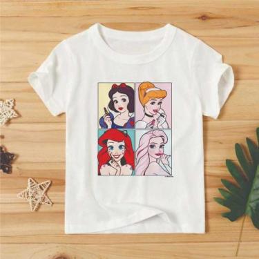 Imagem de Camiseta desenho princesas da disney Unissex poliéster - loja dinka, g