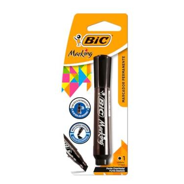 Imagem de Pincel Marcador Permanente BIC Marking, Preto, Recarregável, Ponta Chanfrada, 1.5 a 3.0mm, 904213, 1 unidade