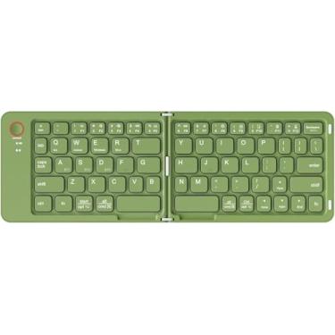 Imagem de Teclado Bluetooth dobrável, teclado dobrável portátil, teclado de viagem sem fio mini -sem fio recarregável para Windows iOS Android Tablet Smartphone, Pink Red