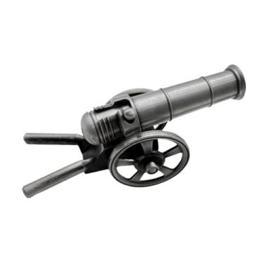 Imagem de XLWLLNJ Cannon italiano Modelo de metal canhão com rodas Decoração de prateleira Ornamento infantil Presentes de aniversário de brinquedo Estátua decorativa, Prata