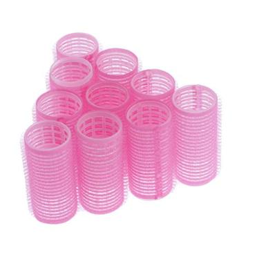 Imagem de Pacote com 10 rolos de cabelo, multicolorido, autoaderente, plástico aderente para ondulação, modelador profissional de cabeleireiro ou penteado encaracolado faça você mesmo – 8 tamanhos – 28 mm