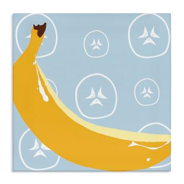 Imagem de Stupell Industries Design de arte de parede em tela de fruta banana brilhante por Daniela Santiago, 43 x 43 cm