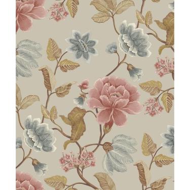 Imagem de Papel De Parede Icon Floral Cinza E Rosa Ic3116