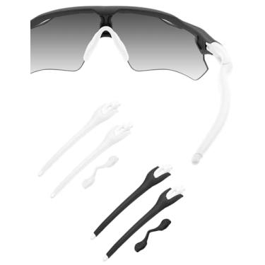 Imagem de HILEEN Braços brancos de substituição para óculos de sol Oakley Radar EV Path Pitch Advancer - preto + branco
