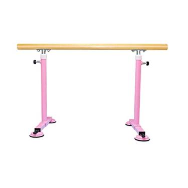 Imagem de Bastão de dança ajustável, barra de balé portátil independente com pé antiderrapante, equipamento de barra de balé individual para exercício de alongamento (rosa 1,5 m)