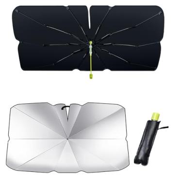 Imagem de Guarda-sol de carro com alça ABS e disjuntor de janela de emergência, revestimento de titânio com penetração de luz 0%, proteção UV e escudo térmico para para-sol de veículos