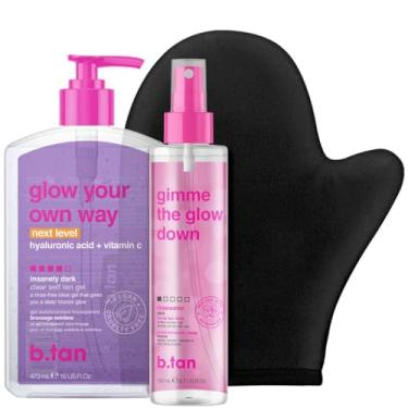 Imagem de B.TAN Kit De Gel Autobronzeador Transparente E Spray Facial B.Tan, Brilhe Do Seu Jeito Next Level + Pacote De Névoa Bronzeadora Facial Gradual - Bronzeador Artificial Escuro, Expresso De 1 Hora, Res