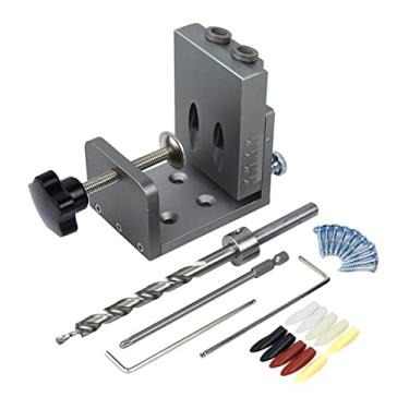 Imagem de XXFFD Posicionamento rápido buraco de bolso gabarito de madeira gabarito de cavilha 15 graus furo inclinado com grampo push-pull DIY ferramentas de marcenaria (cor: Tipo-A)