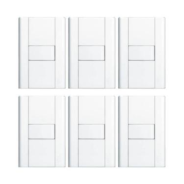 Imagem de Interruptor Simples Com Placa 4x2 Fame Modulare - Kit 6 Un, Branco