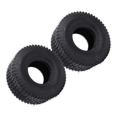 Imagem de 2 Pneus Sem Câmara de Ar Dos Pces 15x6.00-6, Carga de 570 Libras 4 Dobras Resistentes para Tratores de Jardim & Cortadores de Equitação-tração Multifuncional do Gramado