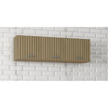 Imagem de Balcão Para Pia 120m Alice Sem Tampo/Cuba 3 Portas 1 Gaveta - Damasco/ Off White Poquema 