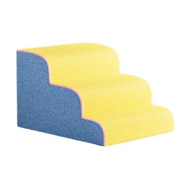 Imagem de Generic Rampa de animais de estimação escadas de cães escadas de cachorro de cachorro extra confortável de cama alta Anti deslize suave para cachorros, Azul Amarelo