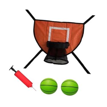 Imagem de menolana Mini cesta de basquete para trampolim, estrutura de basquete, fácil instalação, jogo de gol, rodapé leve, acessórios para trampolim, Laranja