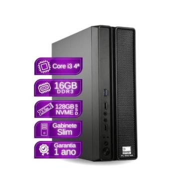 Imagem de Computador Cpu Slim Core i3 4130 4ª Ger 16gb ddr3 120Gb SSD sata kit t