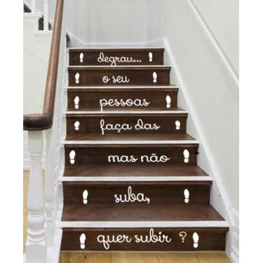 Imagem de Adesivo Decorativo de Para Escada ou Parede Frase Quer Subir Motivacio